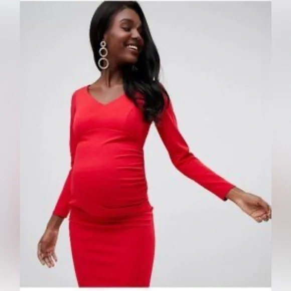 Queen Bee Maternity Dresses | Queen B Maternity Red Dress Size 12 | Color: Red | Size: 12m | Taniatp's Closet